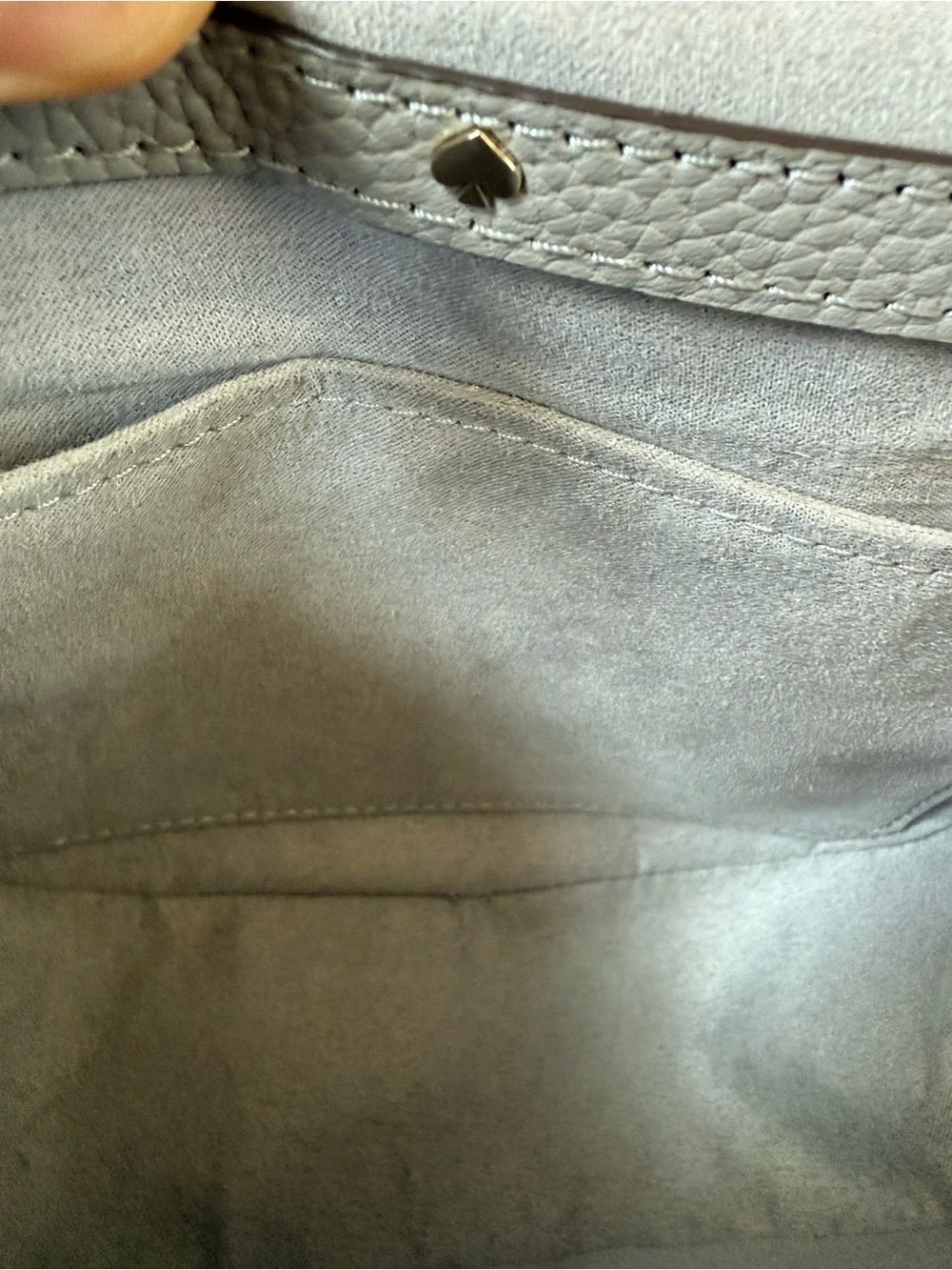 Kate Spade Gray Pebbled Leather Saddle Crossbody Bag Gold Hardware
